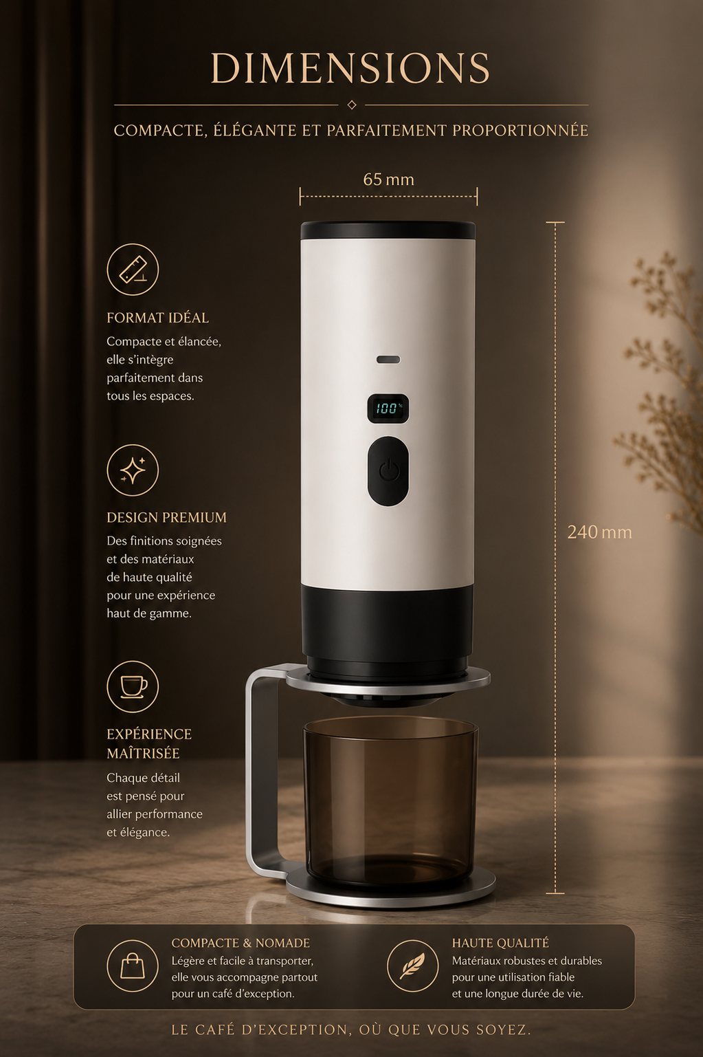Cafétière Expresso Électrique Portable 2-en-1 | Batterie 7800 mAh | Café Moulu & Capsules | INOVALUX HOME™
