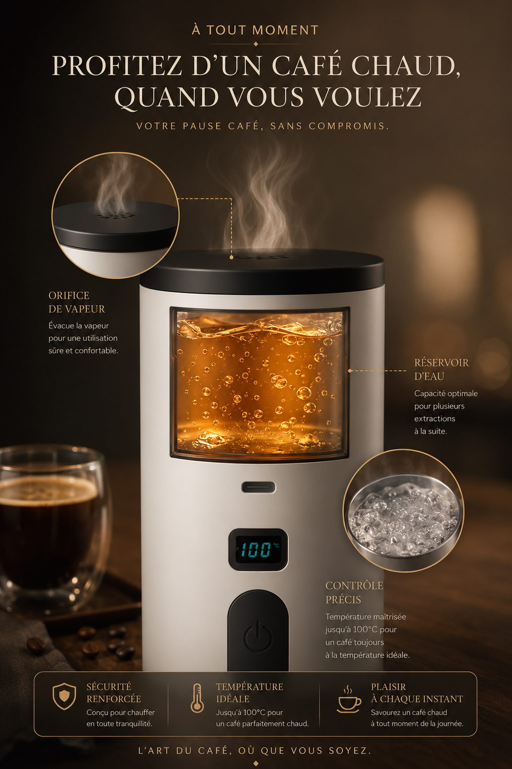Cafétière Expresso Électrique Portable 2-en-1 | Batterie 7800 mAh | Café Moulu & Capsules | INOVALUX HOME™