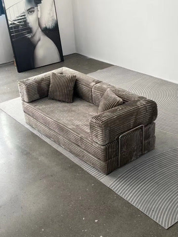 Canapé Modulable Convertible 3-en-1 Premium | Tissu Côtelé | Méridienne & Lit | INOVALUX HOME™