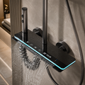Colonne de Douche Thermostatique LED Premium | Pommeau 300mm | Finition Gunmetal | INOVALUX HOME
