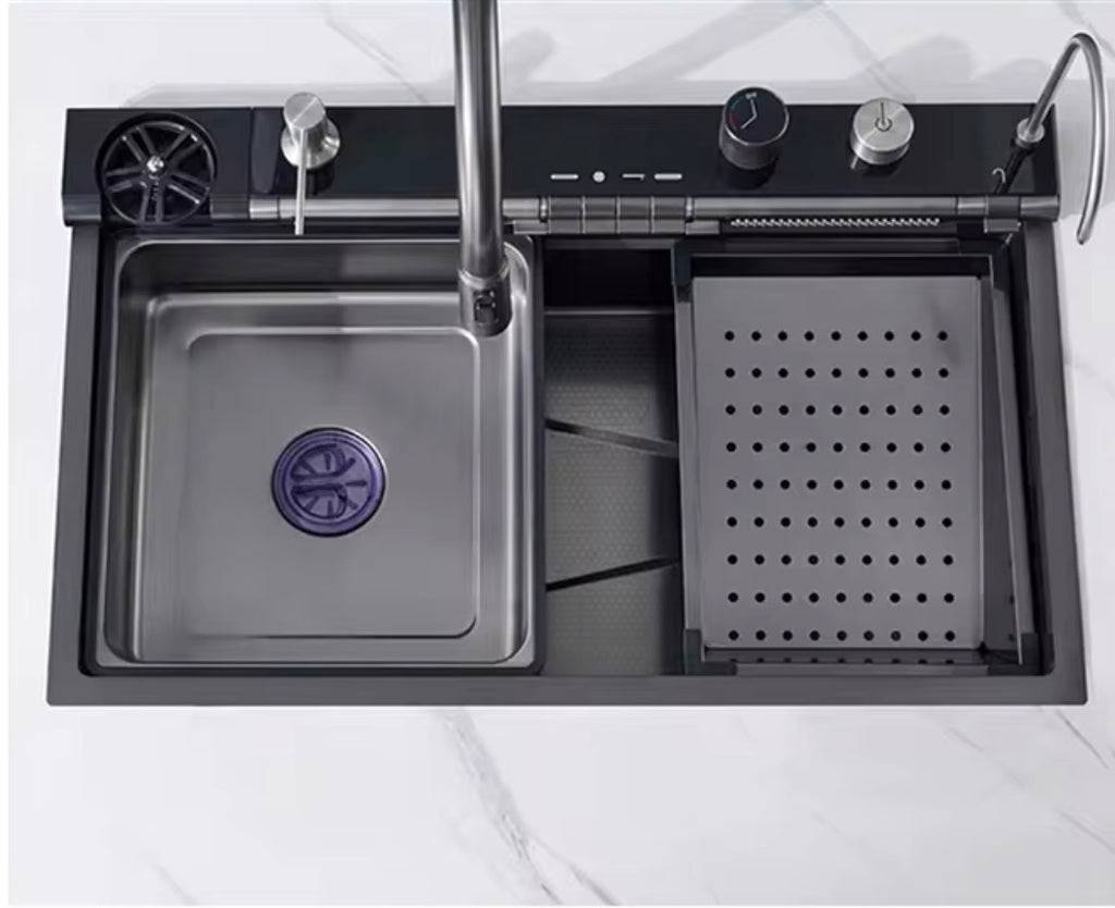 Évier Cuisine Multifonctions 7-en-1 | Inox 304 | Cascade & Purificateur | INOVALUX HOME™