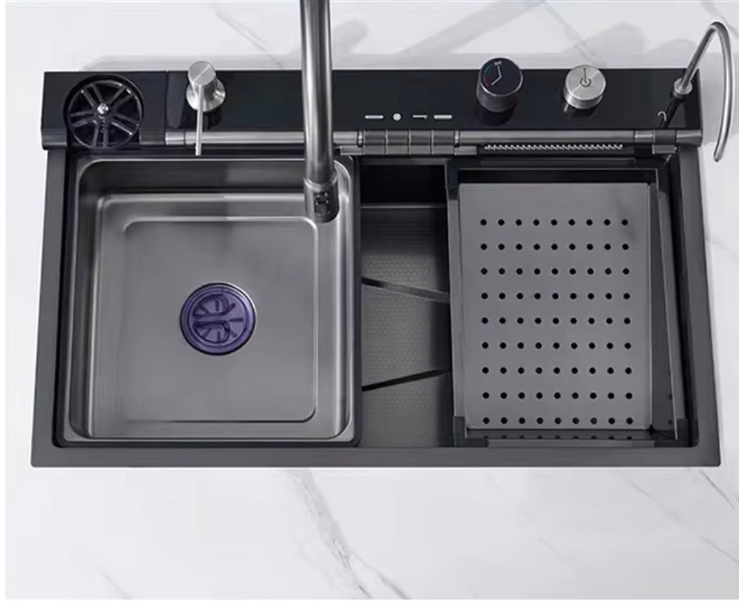 Évier Cuisine Multifonctions 7-en-1 | Inox 304 | Cascade & Purificateur | INOVALUX HOME™
