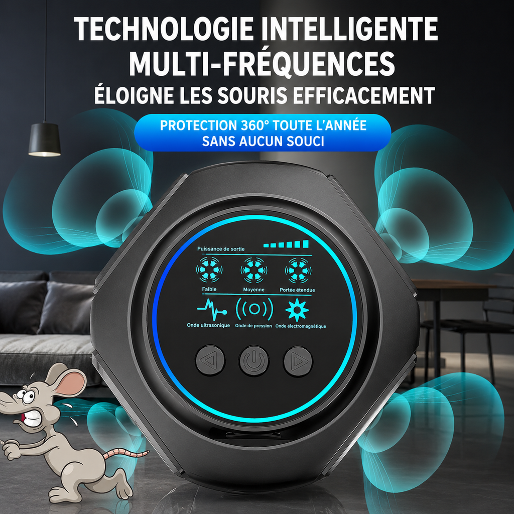 Répulsif Ultrasonique Anti-Nuisibles | Fréquence Variable 20–45 kHz | Sans Produit Chimique | INOVALUX HOME™