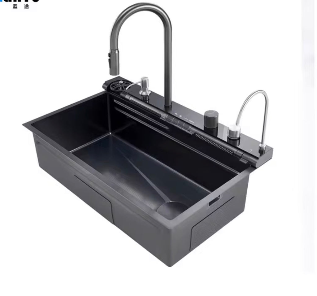 Évier Cuisine Multifonctions 7-en-1 | Inox 304 | Cascade & Purificateur | INOVALUX HOME™