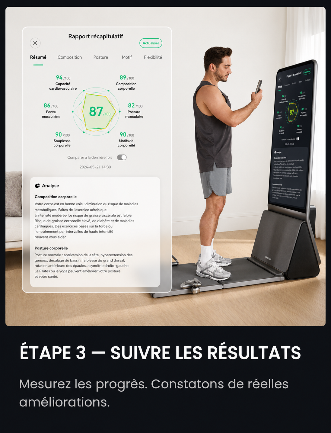 Machine de Sport Écran Connectée + Banc & Accessoires Tout-en-Un | Salle de Sport à Domicile | Coaching IA | INOVALUX HOME™