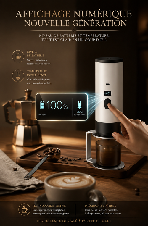 Cafétière Expresso Électrique Portable 2-en-1 | Batterie 7800 mAh | Café Moulu & Capsules | INOVALUX HOME™
