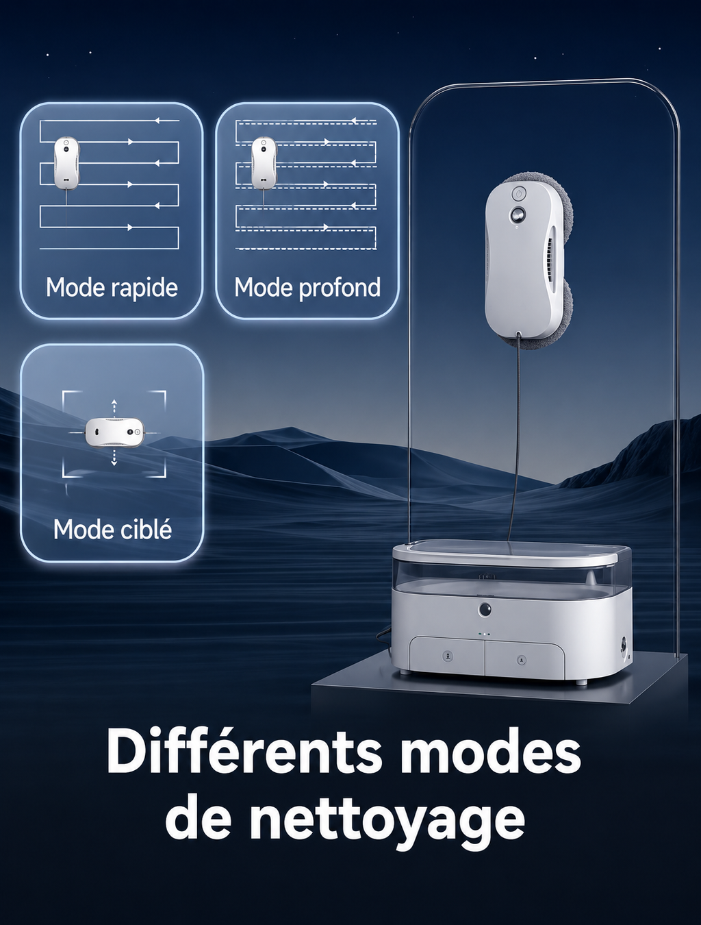 Robot Lave-Vitres Intelligent Automatique IA | Double Pulvérisation | Télécommande & Application | Version 2 INOVALUX HOME™