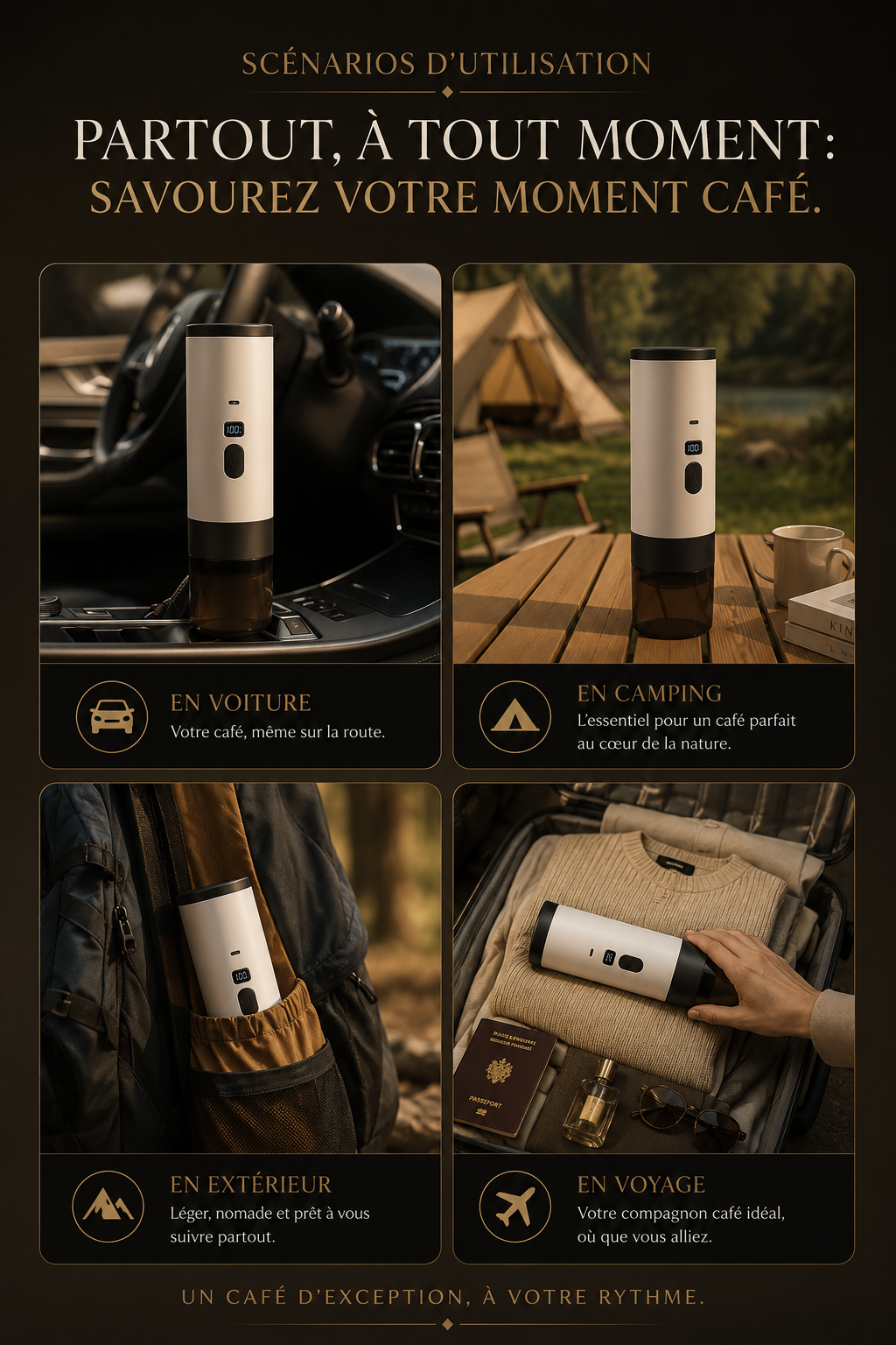 Cafétière Expresso Électrique Portable 2-en-1 | Batterie 7800 mAh | Café Moulu & Capsules | INOVALUX HOME™