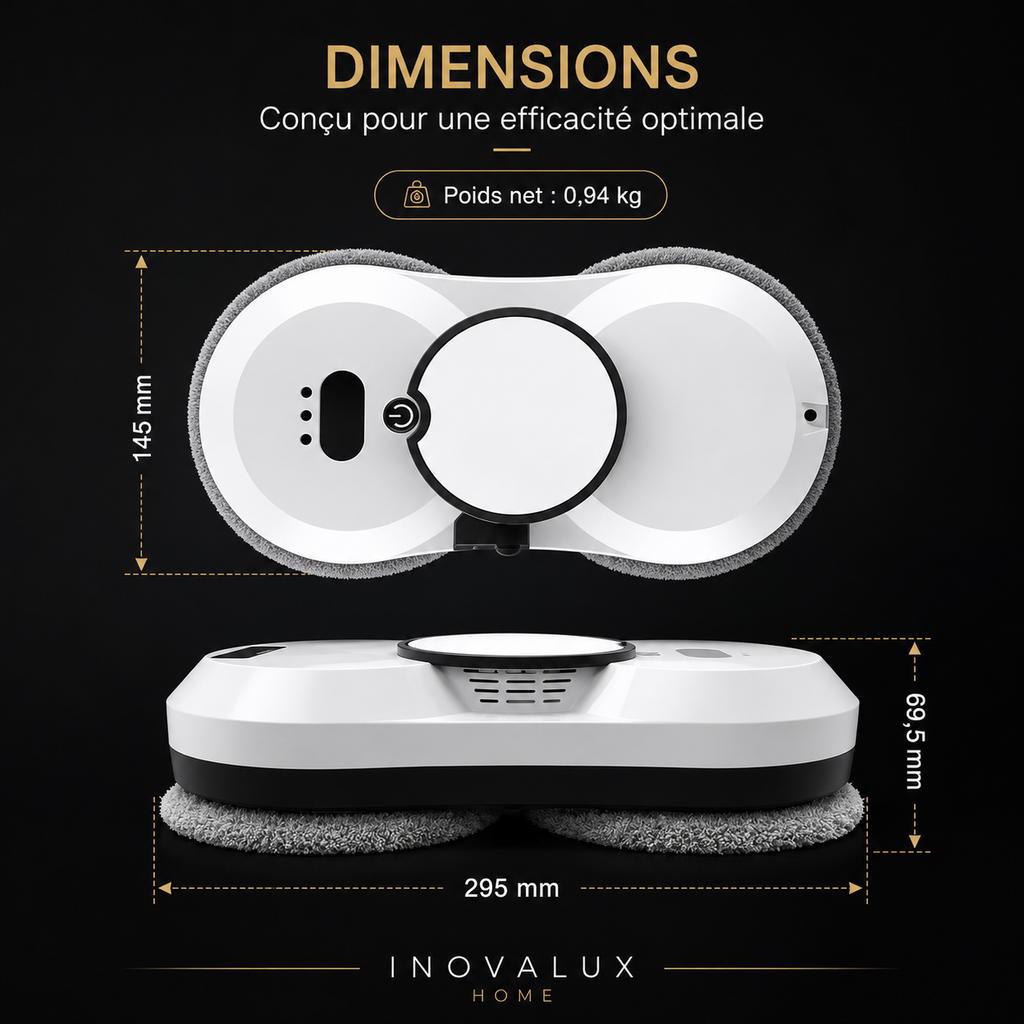 Nettoyeur de Vitres Électrique | Détection Automatique des Bords | Zéro Trace | INOVALUX HOME™