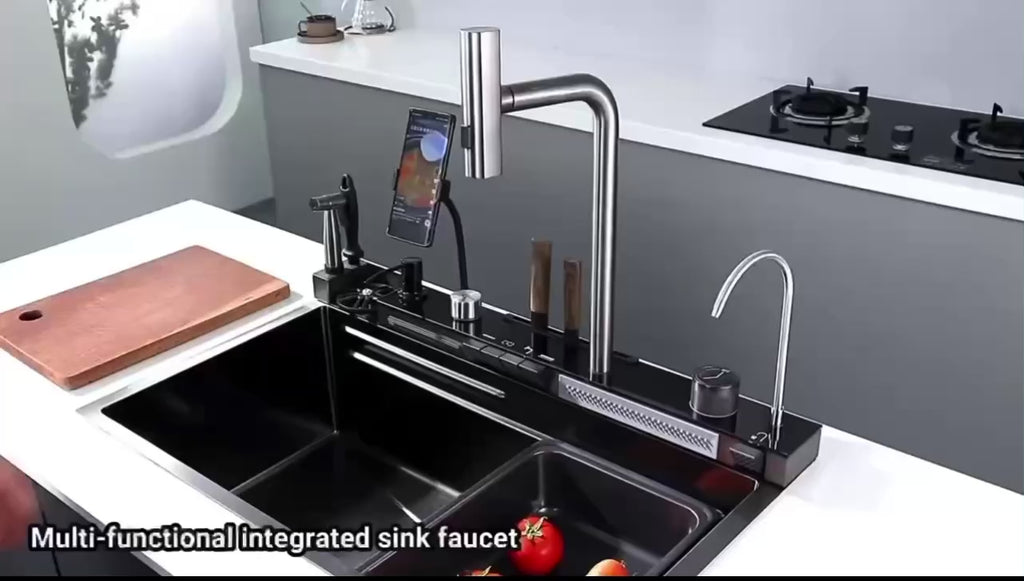 Évier Cuisine Intelligent Multifonctions 11-en-1 | Inox SUS304 | Support Téléphone 360° | INOVALUX HOME™